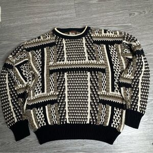 Vintage Field Stone Chunky 3D Design Knit Sweater Mens Sz Large Made In Canada